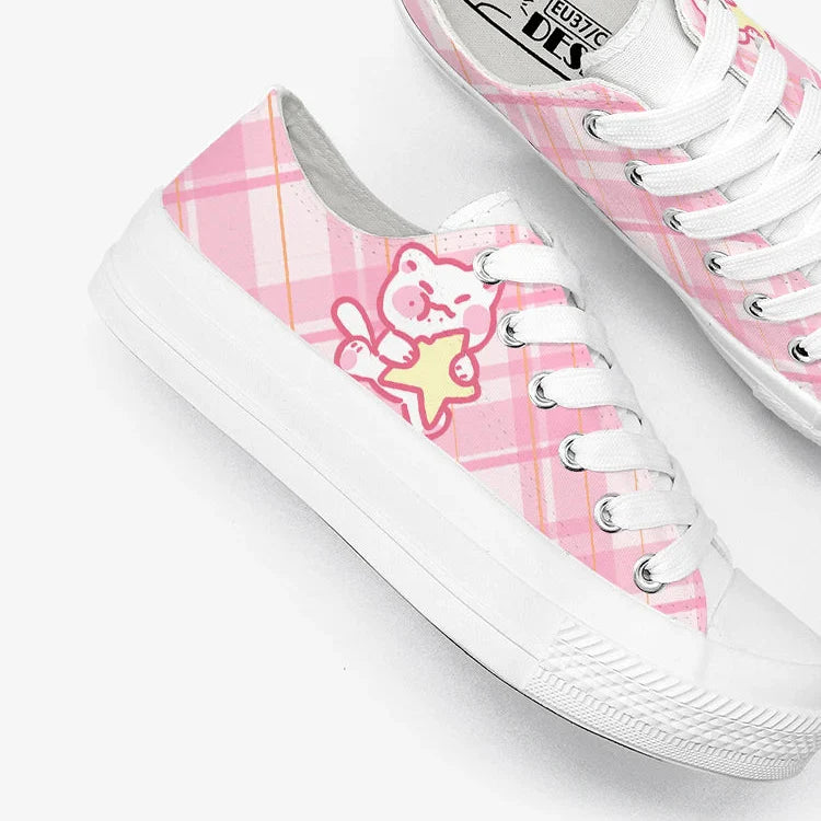 Kawaii Plaid Sneakers