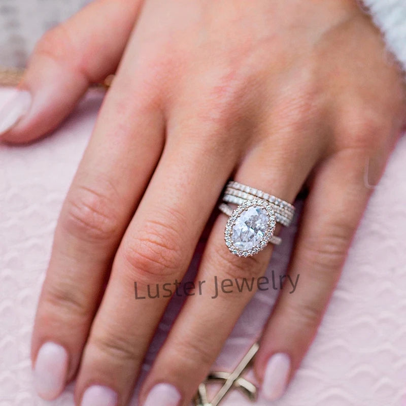 Luster Engagement Trendy Shape D White 10K Jewelry 18k Moissanite Women's 14k Gold Finger Ring