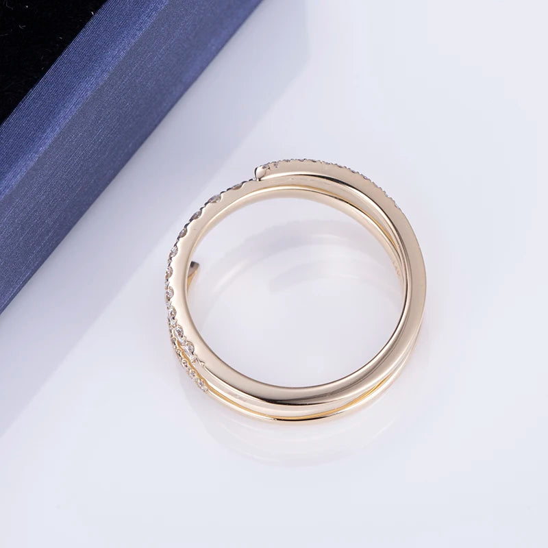 Messi Jewelry MS-565 14k Gold  Elegance Spiral Customized Lab Diamond Ring