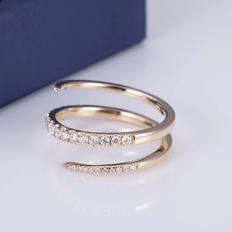Messi Jewelry MS-565 14k Gold  Elegance Spiral Customized Lab Diamond Ring
