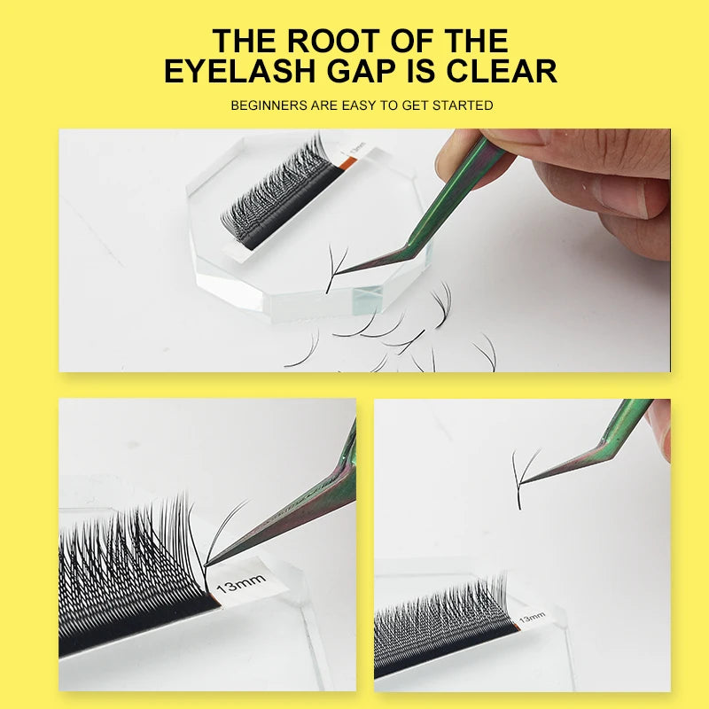 DeceMars YY Shape  Black Brown Eyelashes Extensions Two Tip Lashes C/D Curl High Quality Individual