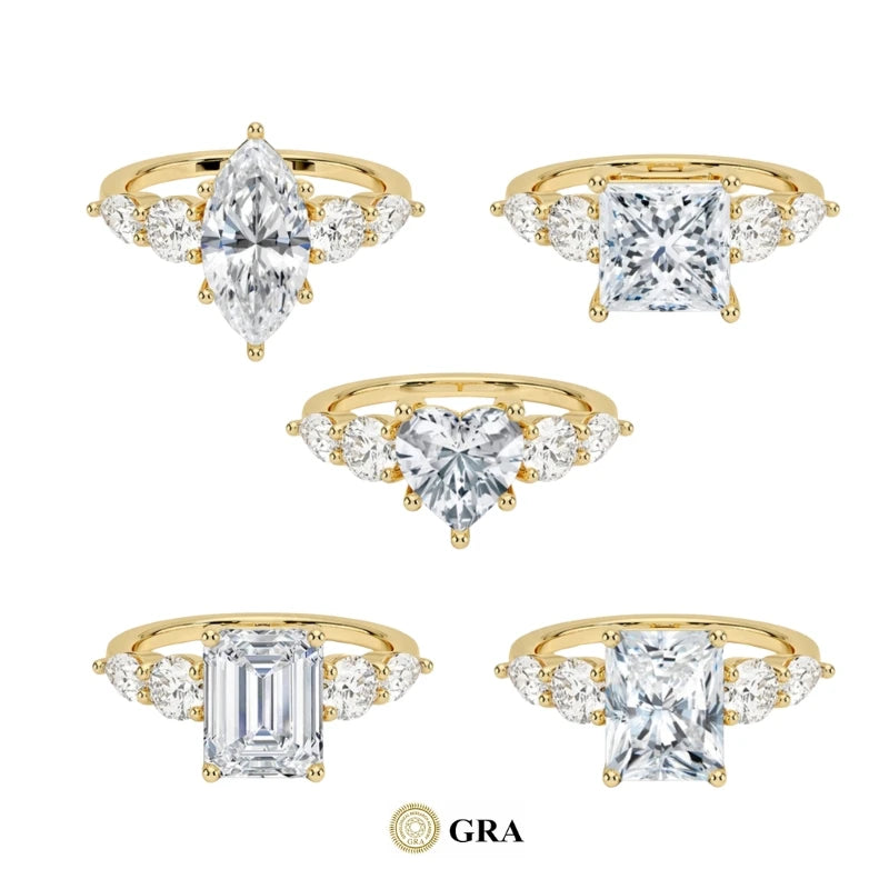 Classic S925 Silver Sterling Total Moissanite Jewelry Rings 1ct Round Cut Gold Diamond Wedding Moissanite Ring