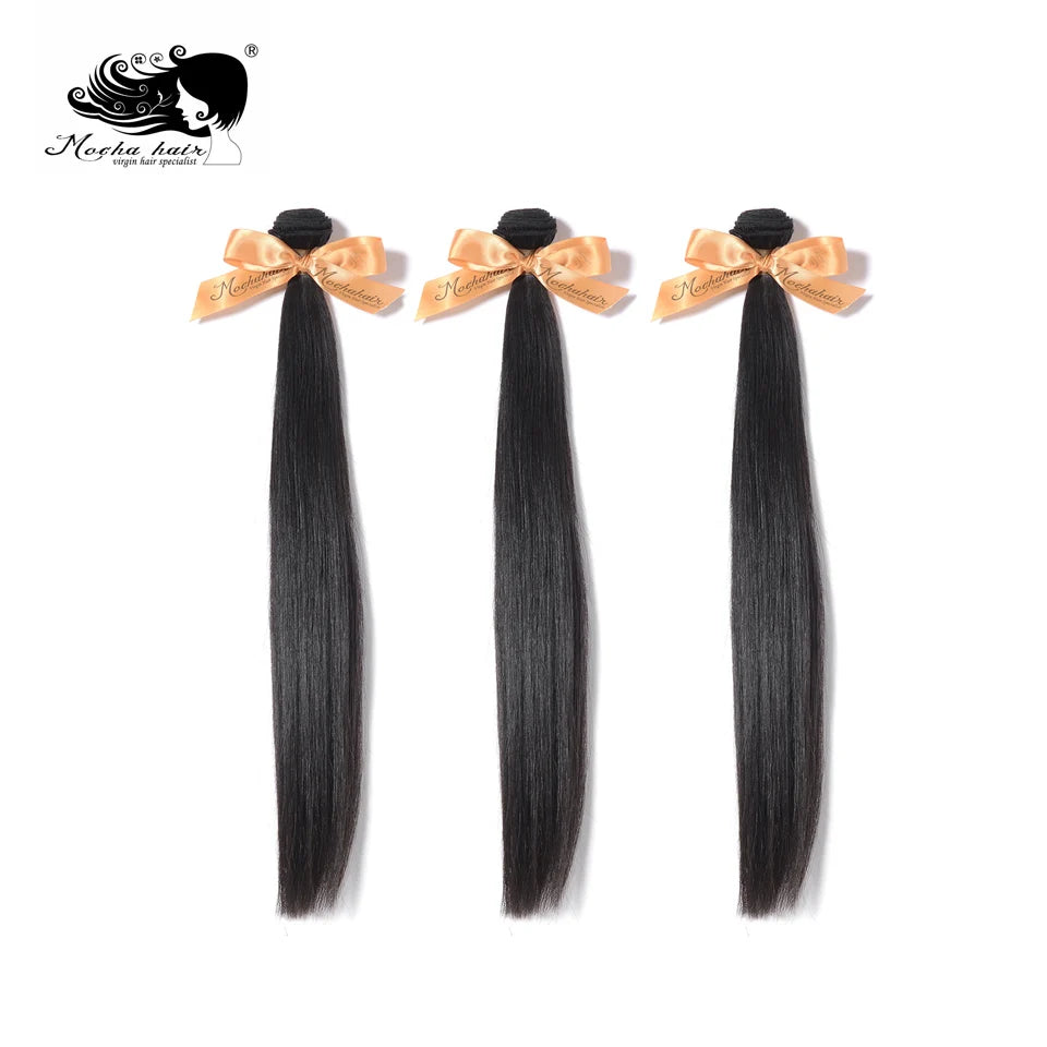 MOCHA Hair  Straight Hair 16"- 26" 10A Brazilian Virgin Hair Natural Color 100% Unprocessed Human Hair Extension Free Shipping