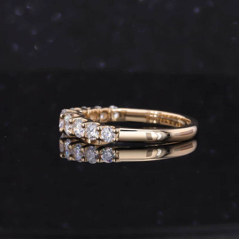 Women Jewellery 14k Gold Jewelry 4mm DEF VS VVS Round Lab Grown Diamond Wedding Band Eternity Ring
