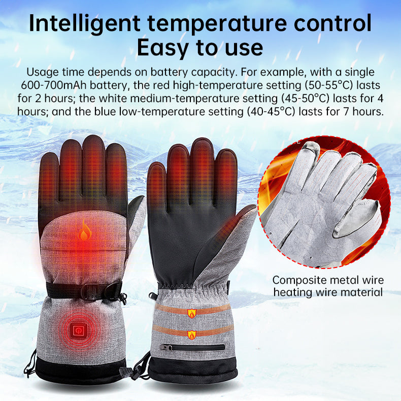 Winter snow gloves electronic heat for snow ski 