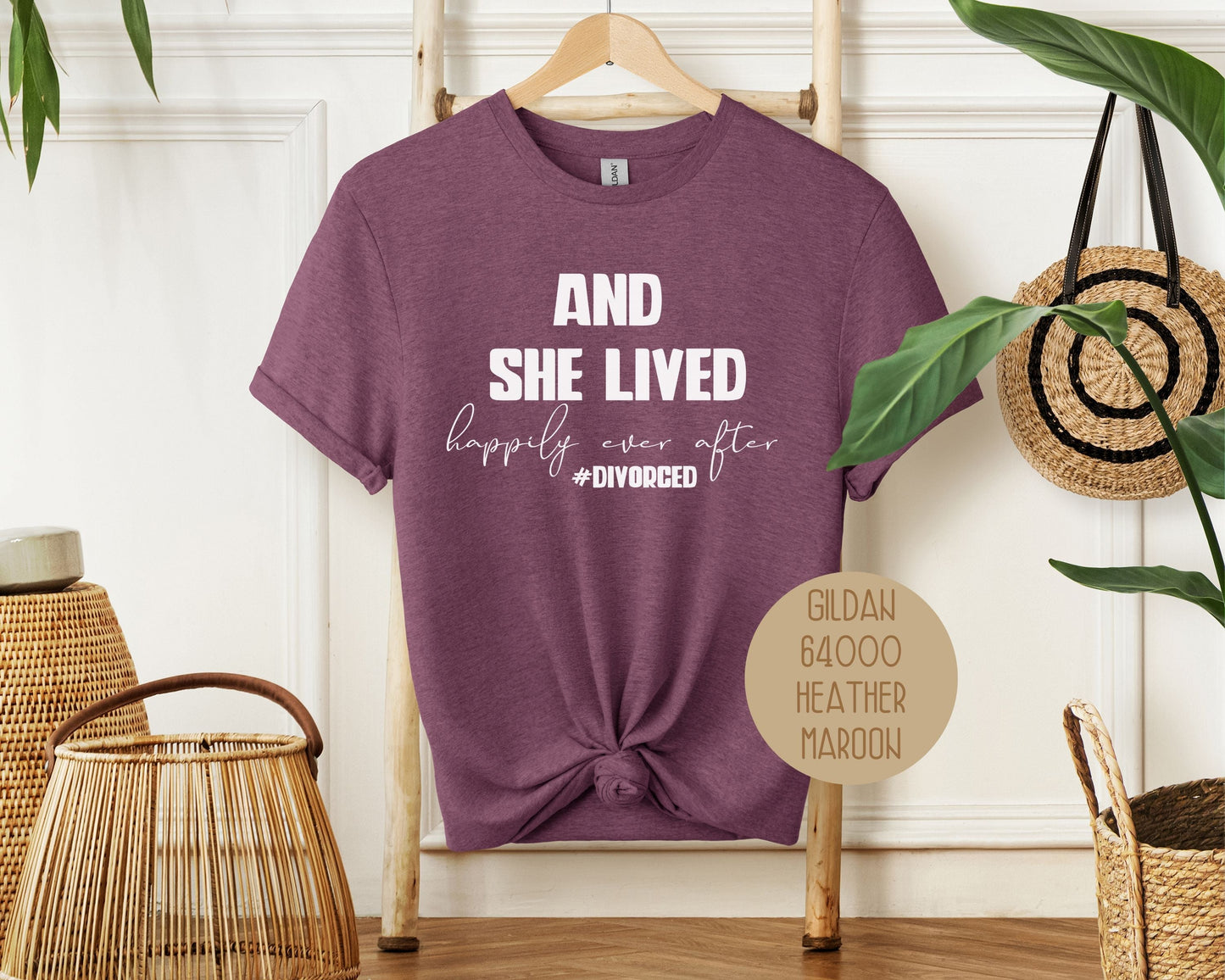 And She Lived Happily Ever After Divorce Party Shirt-1