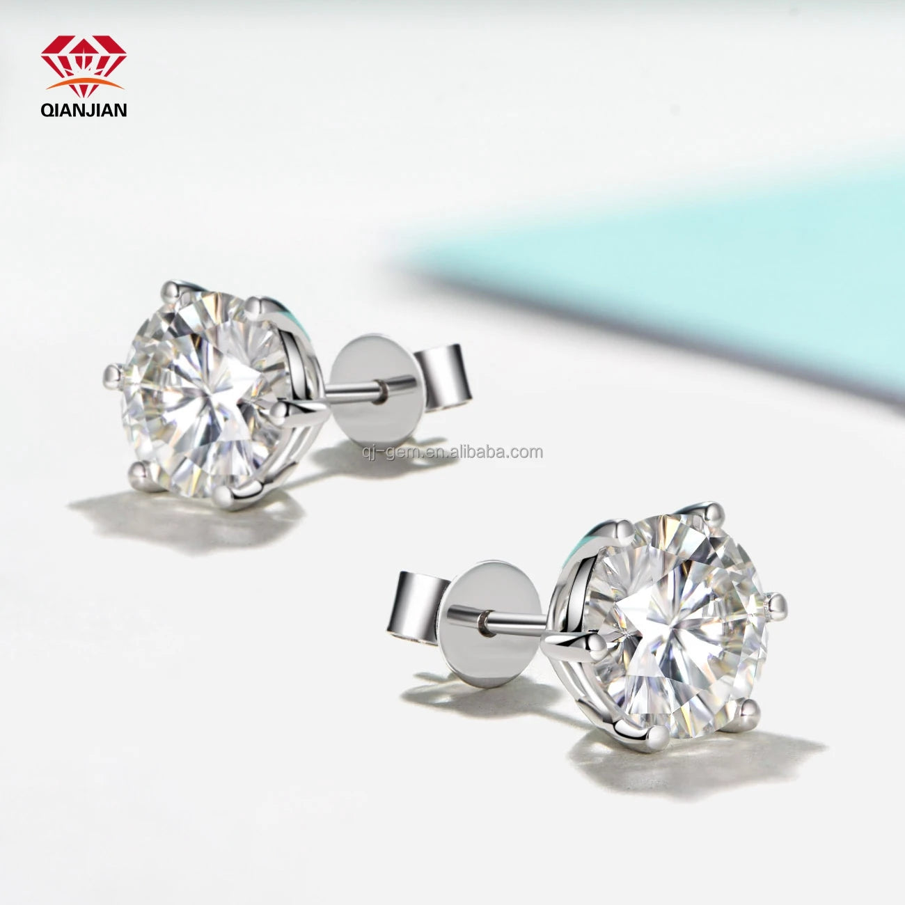 Classic 14k Gold 6 Claws Stud Earrings IGI CVD HPHT Lab Grown 1ct D VVS1 Diamonds High Quality Dazzling Diamond Jewelry
