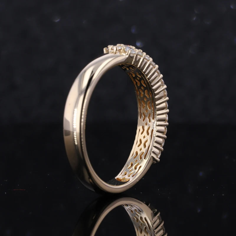 Starsgem 14k Gold Ring Round Brilliant Cut Luxury Wedding Ring Lab Grown Diamond Jewelry