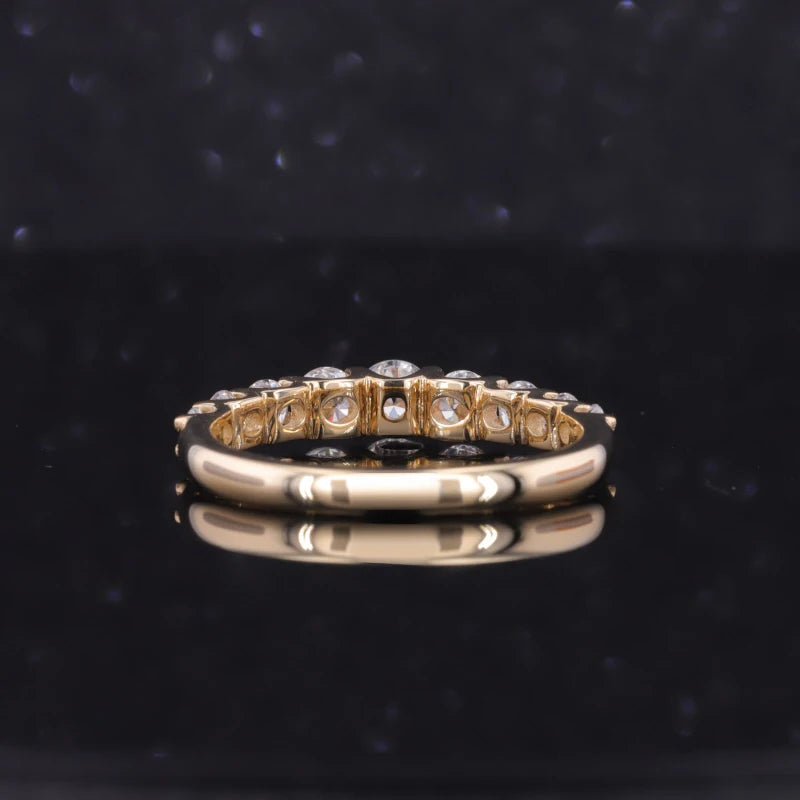 Women Jewellery 14k Gold Jewelry 4mm DEF VS VVS Round Lab Grown Diamond Wedding Band Eternity Ring