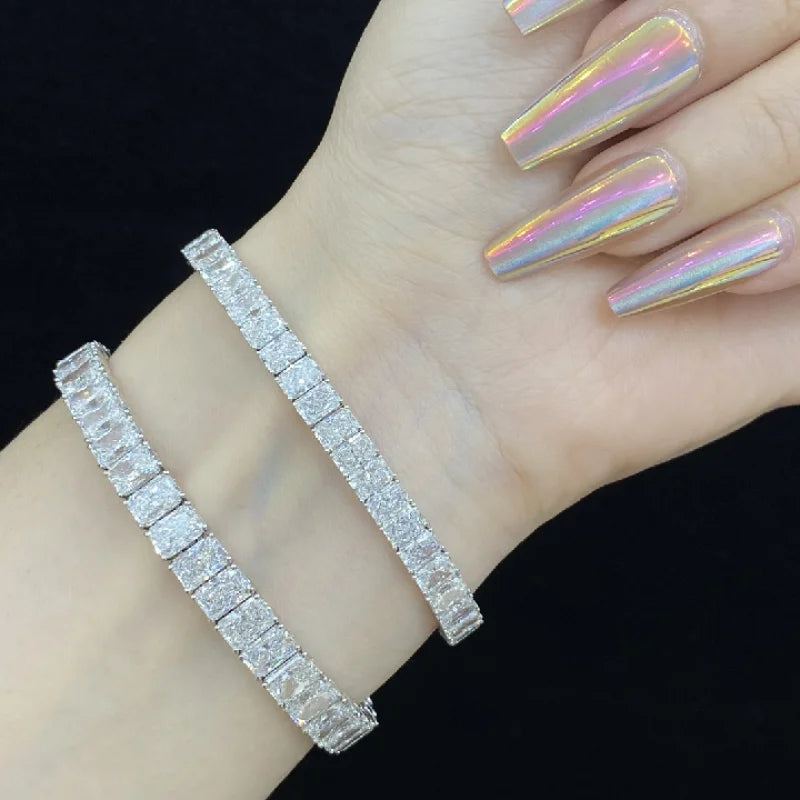 Direct Factory 18K White Gold Fine Jewelry VVS Lab Grown Diamond Bracelet with Claw Setting for Gift Charm Bracelets Type