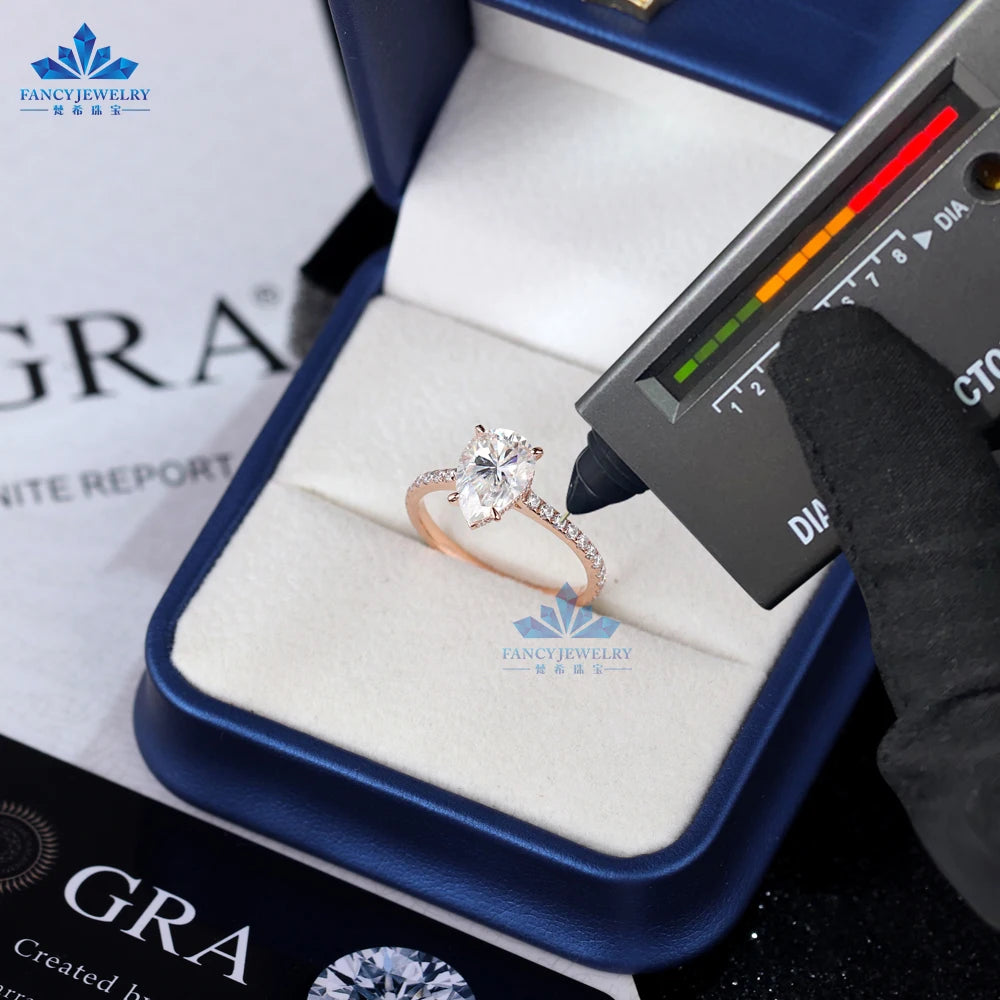 Lab Ceate Diamond Ring 14k Gold 2ct Pear Cut Moissanite Diamond Ring Ladies Wedding Band Engagement Ring Diamond