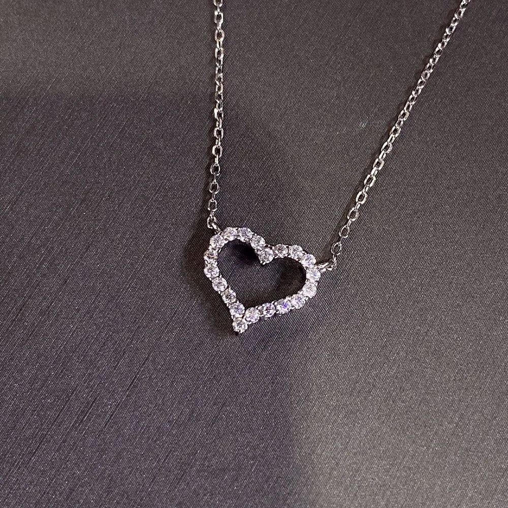 New Simple 18k Solid Gold Jewelry 14k Gold Om Heart Shape Pendant Yellow Gold Necklace