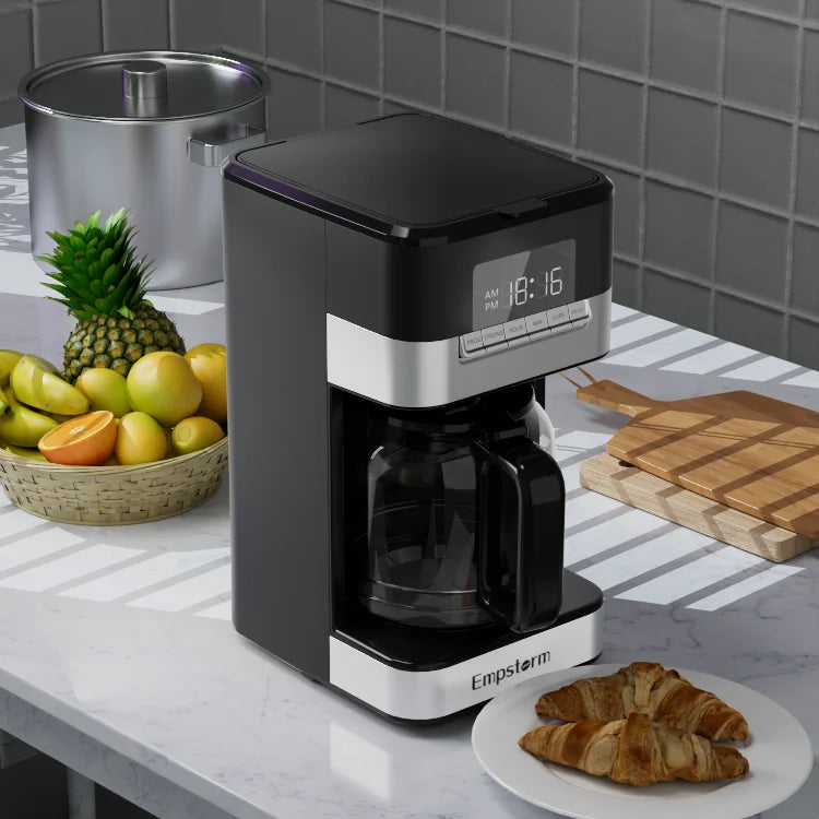 1.8L Visible Water Window Electric Drip Coffee Maker Semi-Auto for Office Use-3
