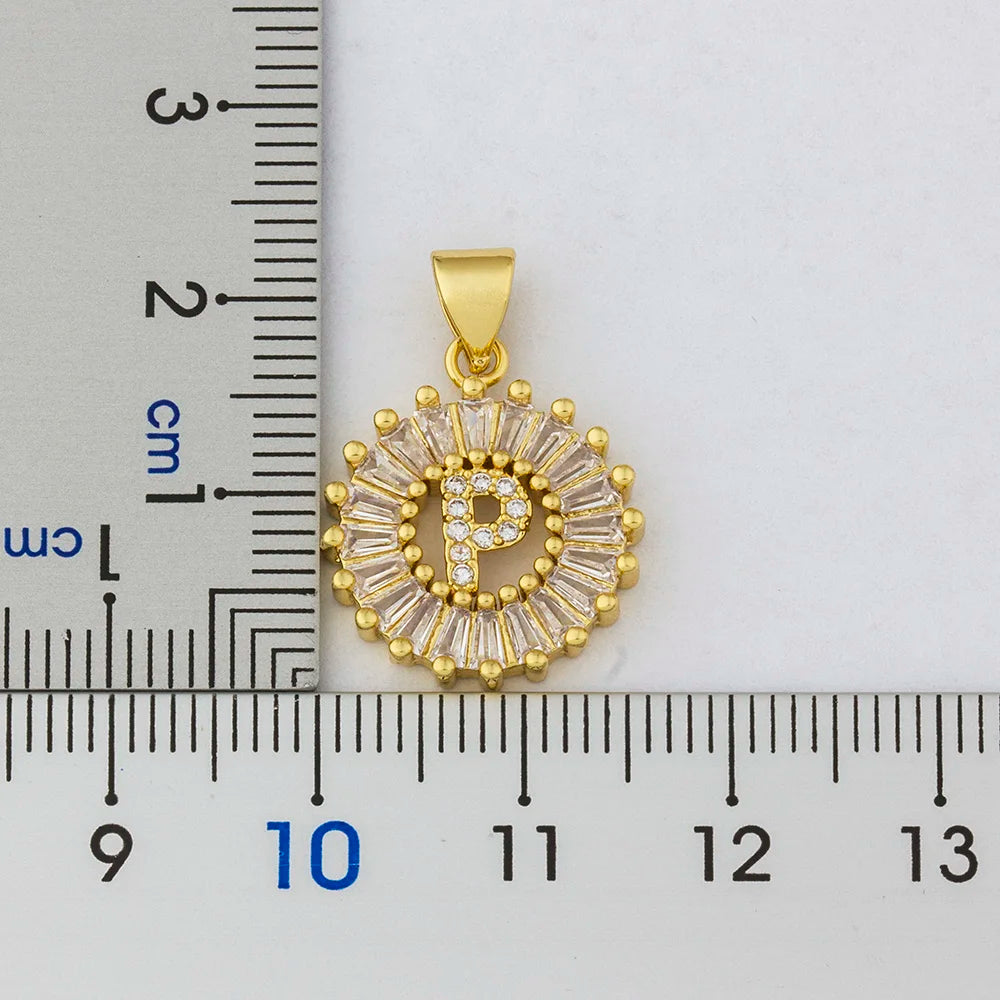Initial Letter Pendant 26 Letters Charm Name Necklace Top Quality Copper Zircon Jewelry Birthday Gift