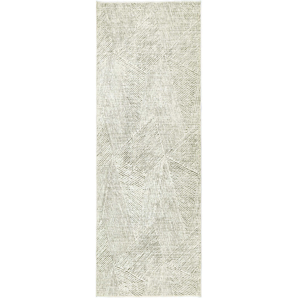Alpine Neutral Geometric in Black : Runner Rug-0
