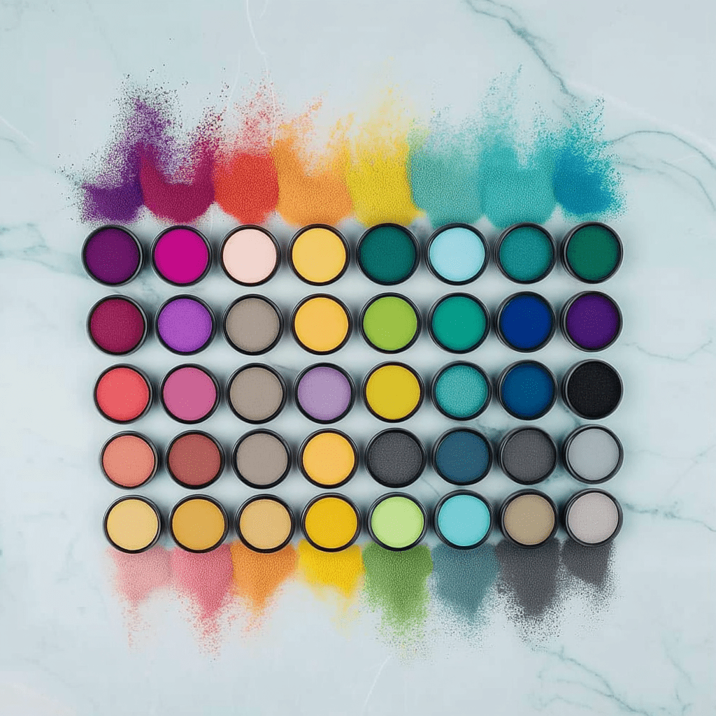 42-Color Ultra-Fine Metallic & Holographic Chrome Mirror Powder Set