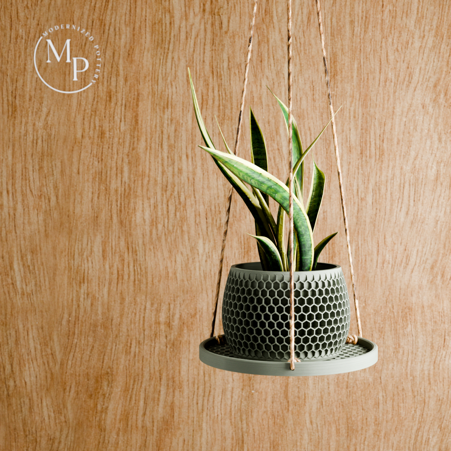 Hanging Plant Pot Tray | Honeycomb-1
