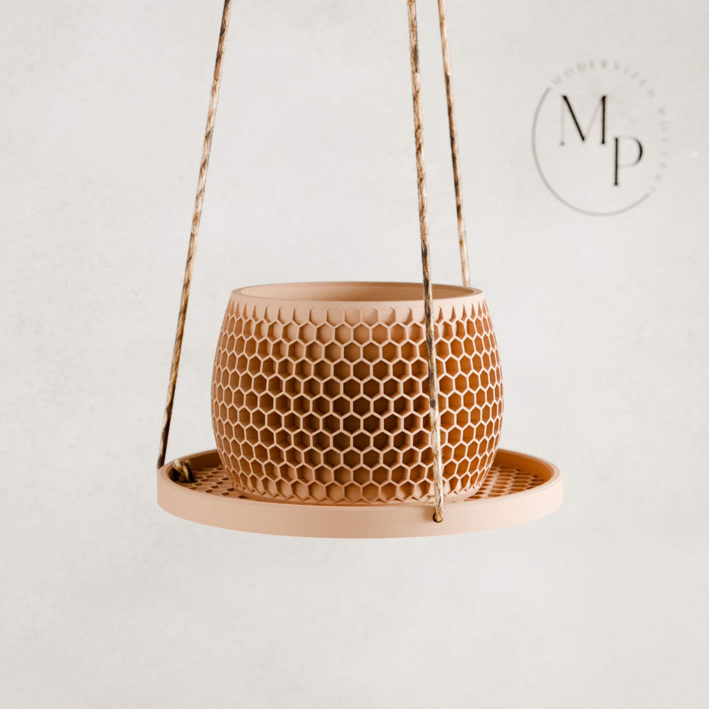 Hanging Plant Pot Tray | Honeycomb-4
