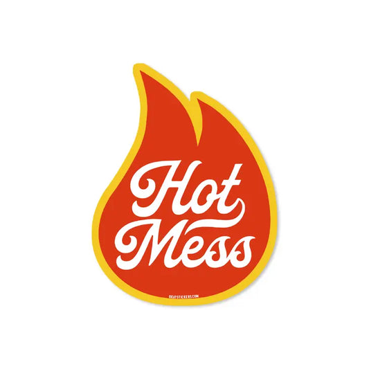 Hot Mess Flame Sticker Decal-0