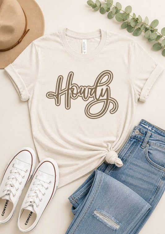 Howdy Graphic T-Shirt cream