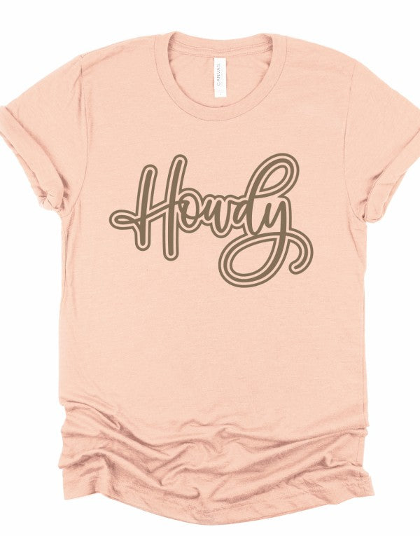Howdy Graphic T-Shirt white pink peach