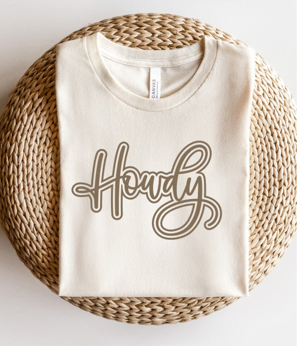 Howdy Graphic T-Shirt white pink peach cream