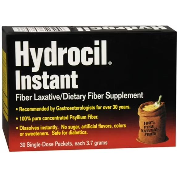 Hydrocil Instant Fiber Laxative - Sugar-Free & Unflavored, 30 Single-Serve Packets