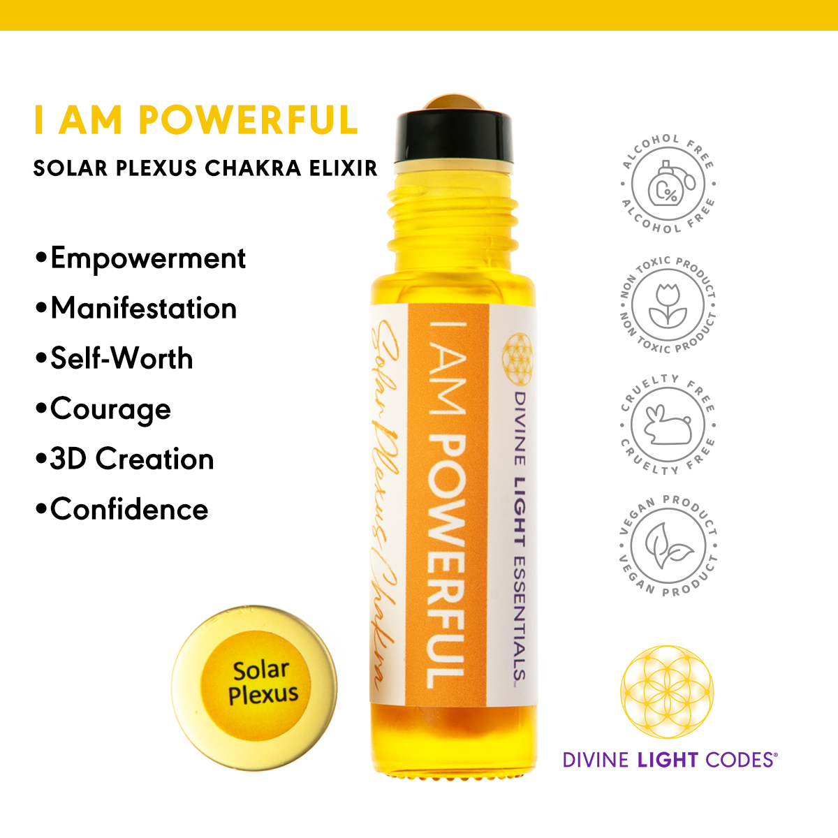 I Am Powerful Essential Oil Elixir - Solar Plexus Chakra - Empowerment -Self-Esteem - Confidence