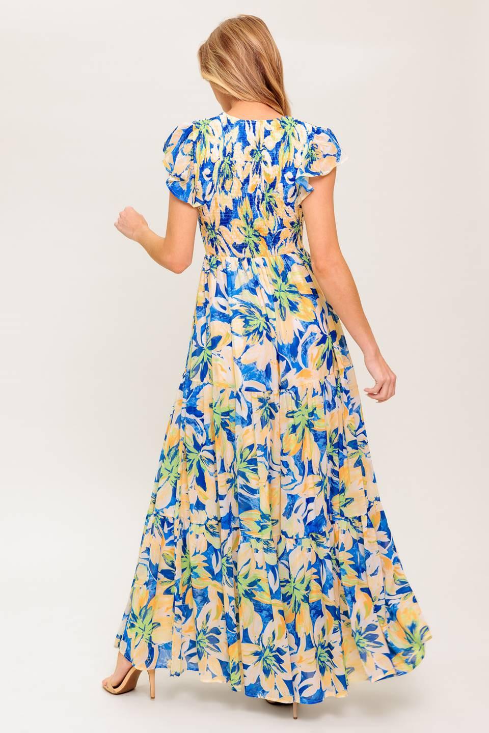 ECHOES OF YOU FLORAL WOVEN MAXI DRESS