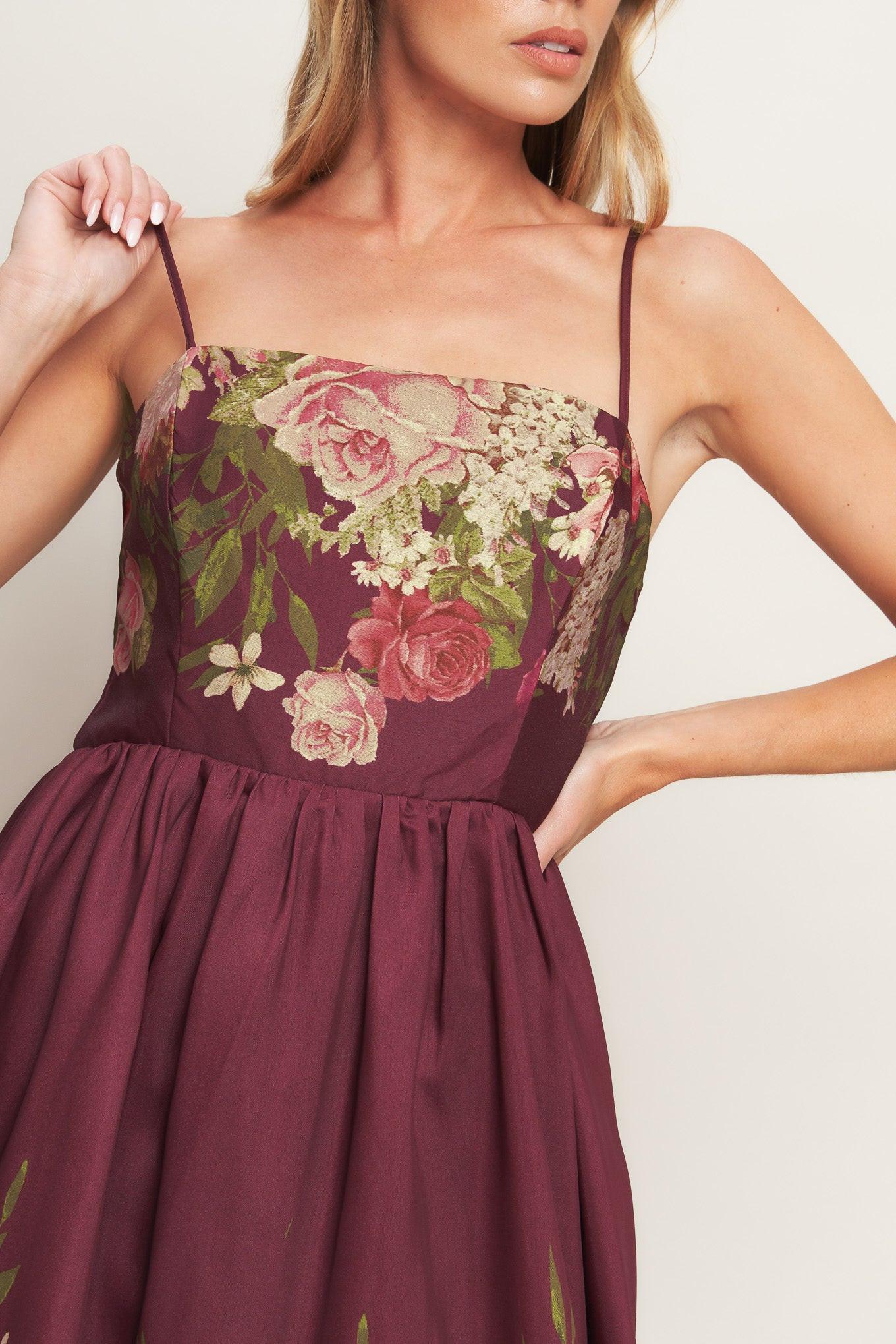 SECRET GARDEN ROMANCE WOVEN ANKLE DRESS