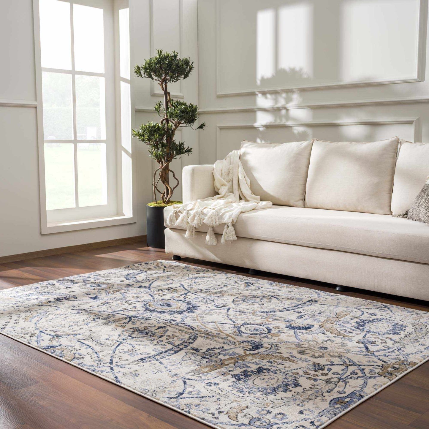 Georgiana Blue & Beige Oushak Rug-2