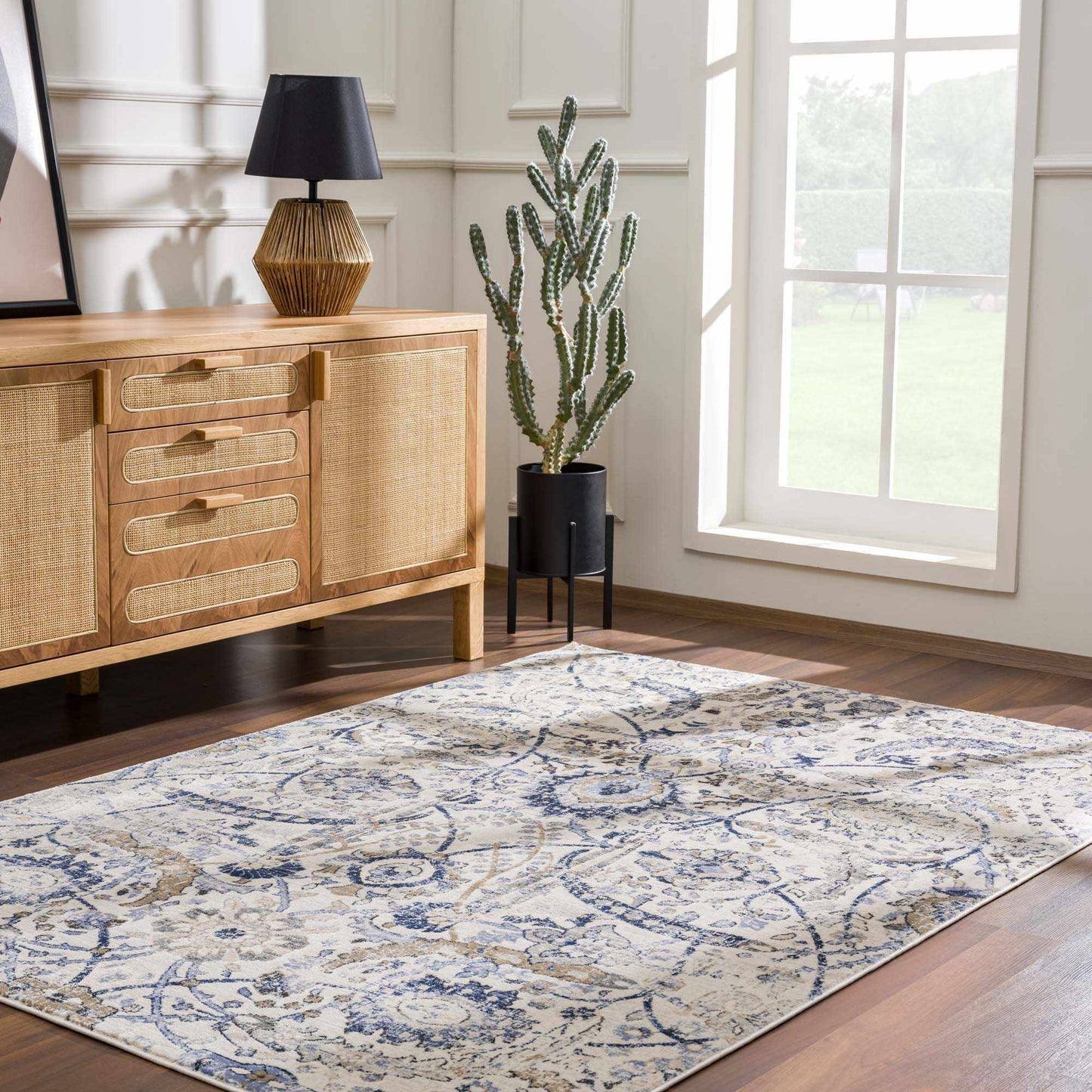Georgiana Blue & Beige Oushak Rug-1