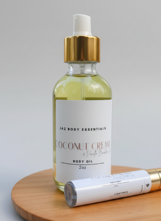 Coconut Cream & Vanilla Bourbon Latte Body Oil & Perfume Set-0