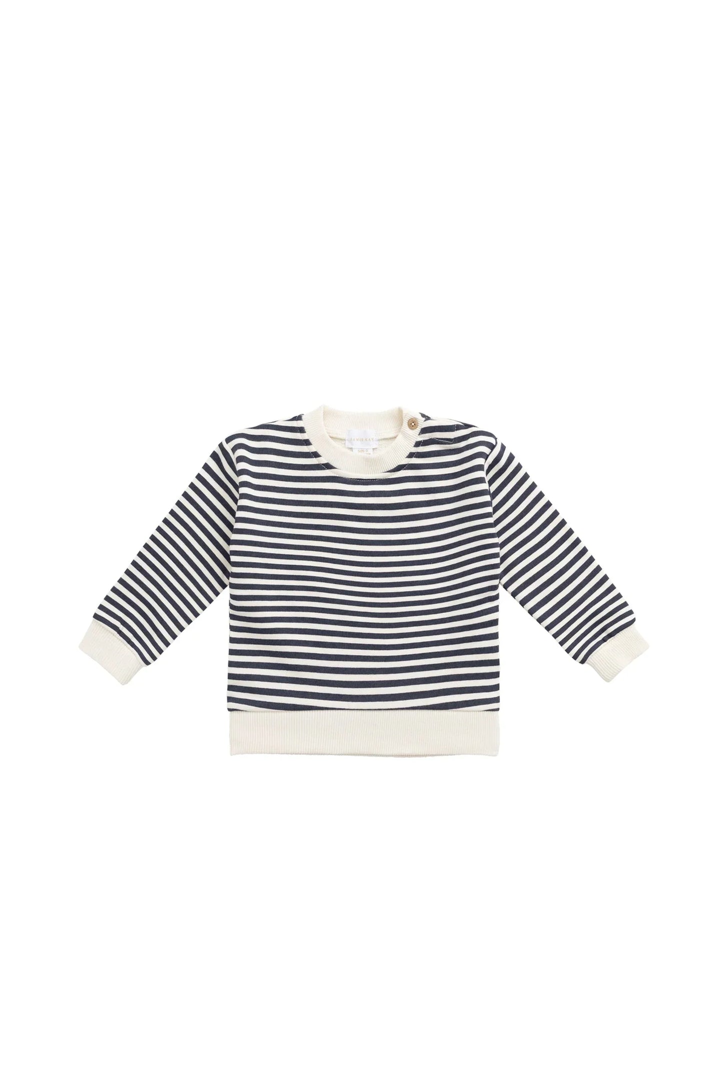 Jamie Kay - Organic Cotton Peyton Sweatshirt and Shorts Set, Slim Stripe Charter/Cloud