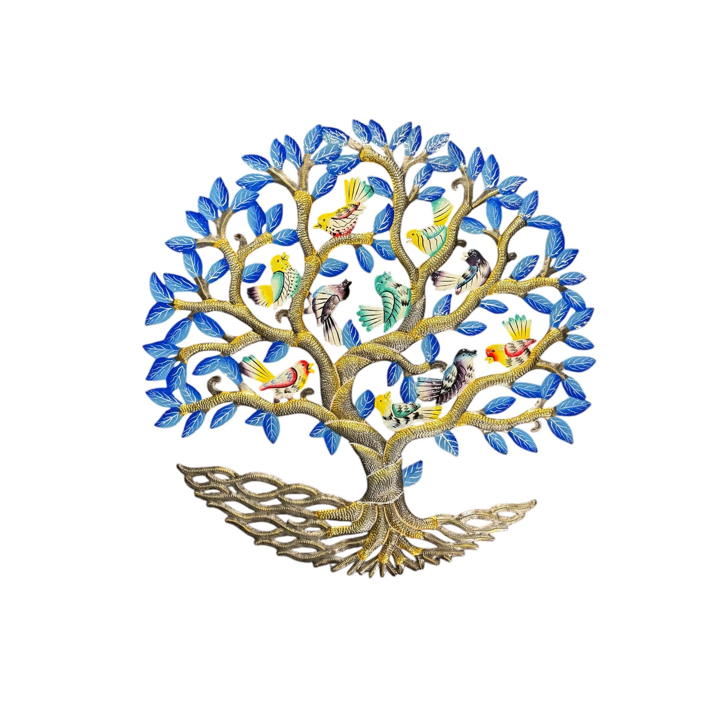 Blue Tree and Birds Wall Art