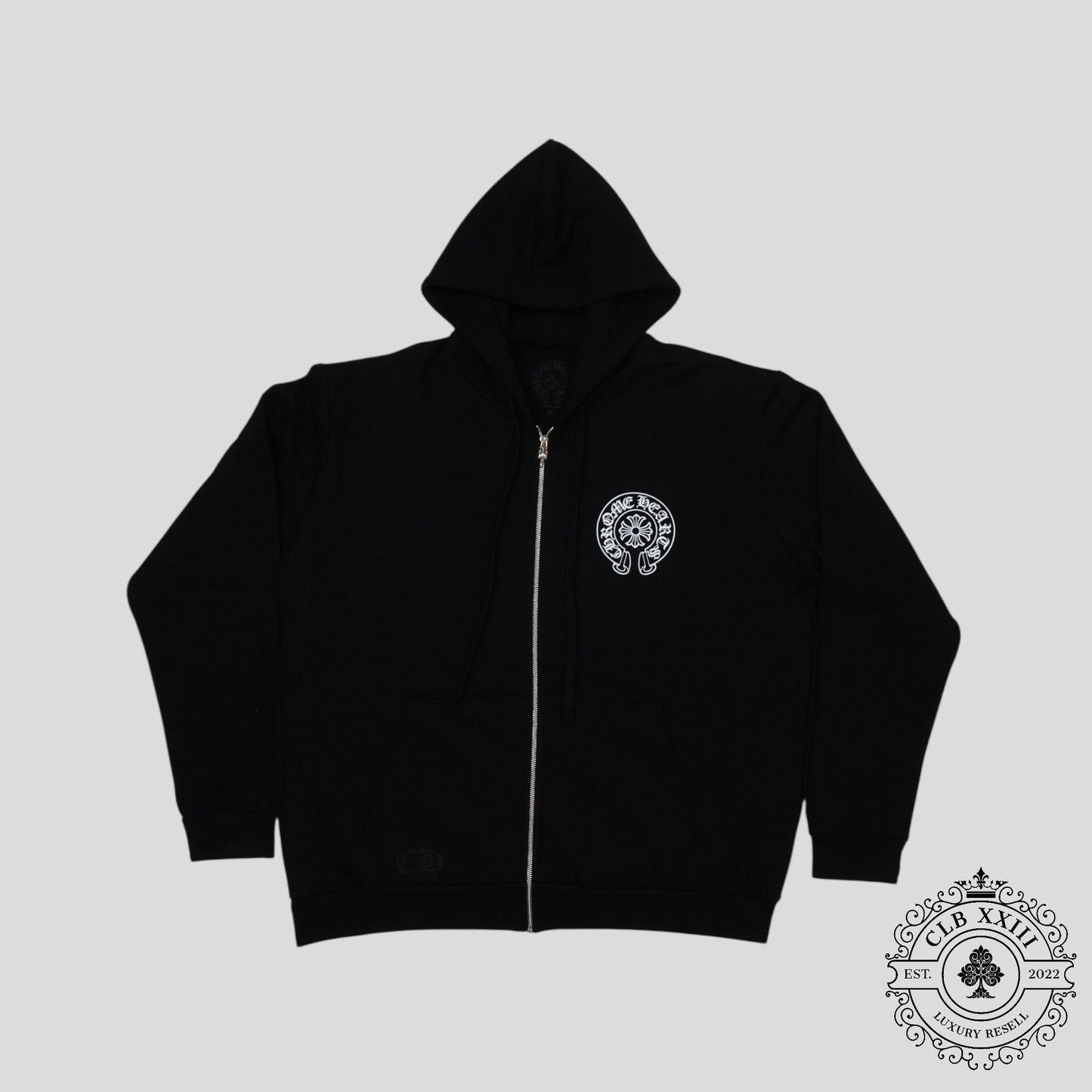 Chrome Hearts Los Angeles Horseshoe Zip Up Hoodie in Black