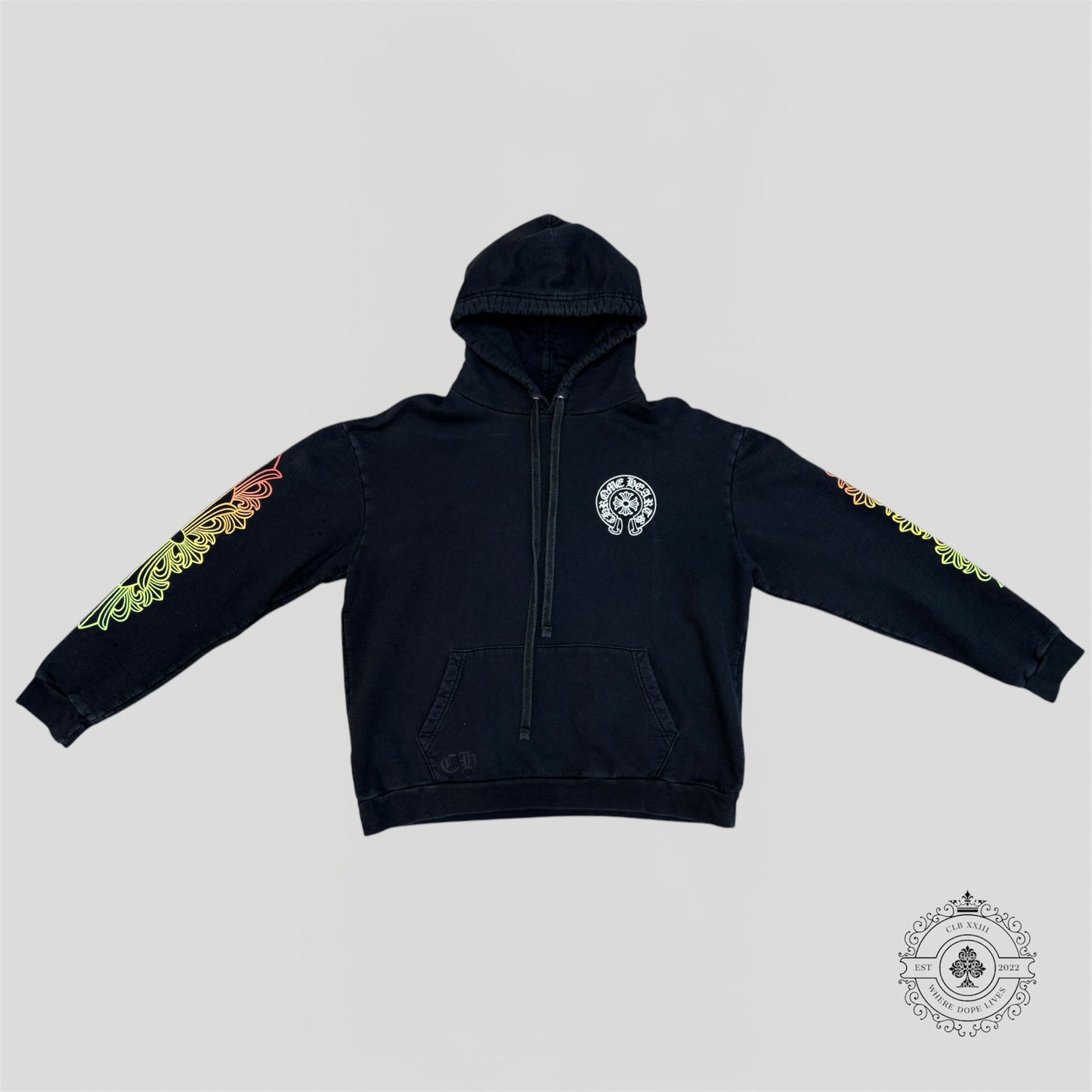 Chrome Hearts Gradient Circle Logo Hoodie in Black