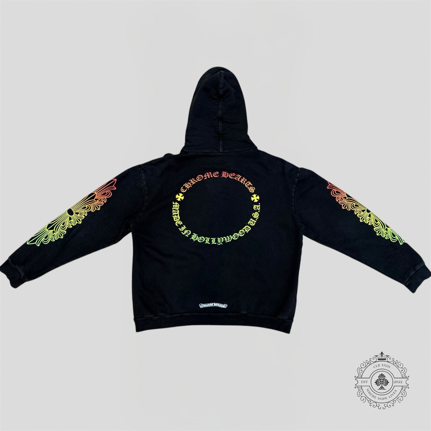 Chrome Hearts Gradient Circle Logo Hoodie in Black