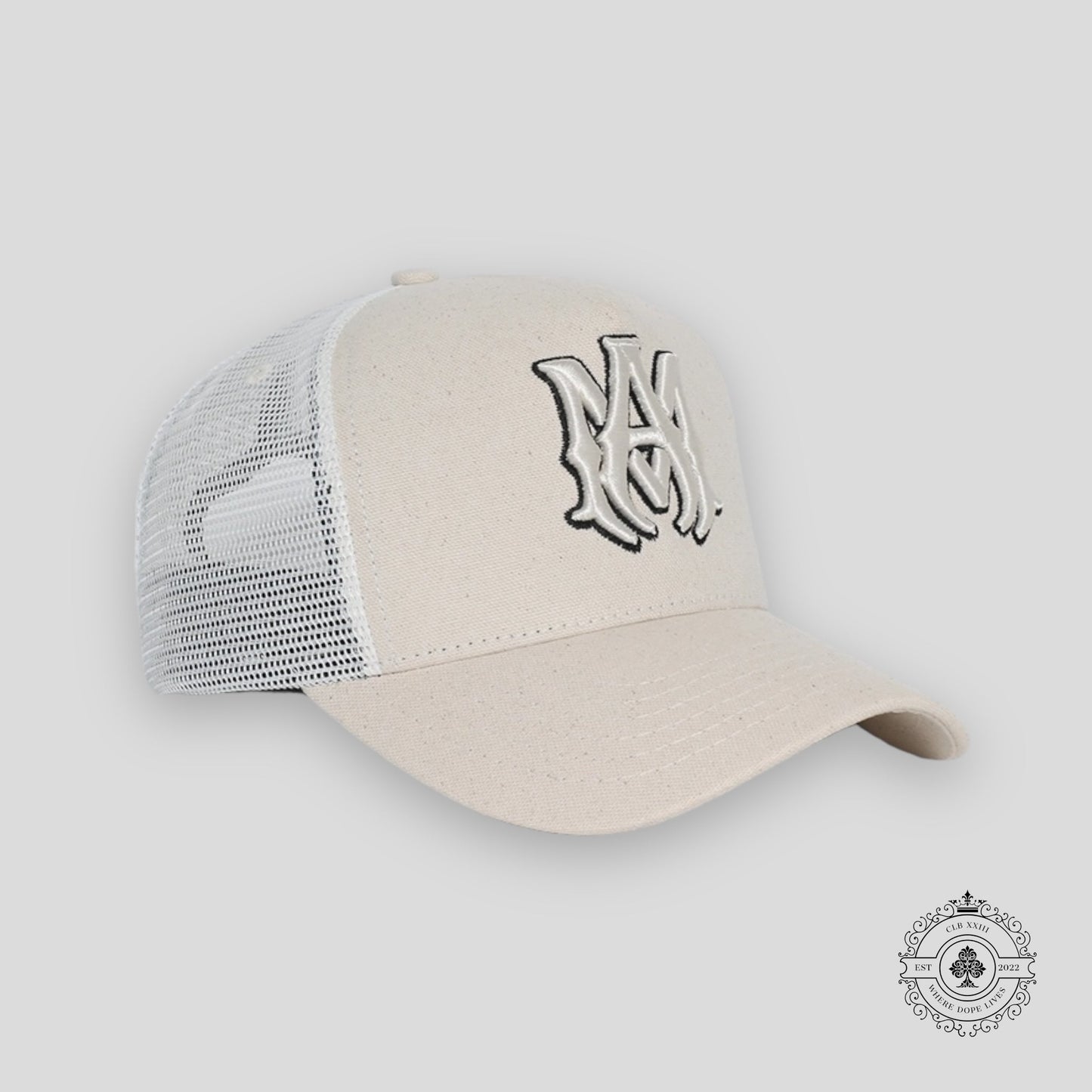 Amiri MA Trucker Hat in Natural