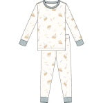 Petite Lem - 2pc Long Sleeve Top & Pants Pajama Set, Off White