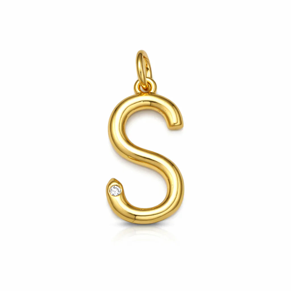 Jūraté La - Say My Name Mixed Stone Initial Bead Necklace