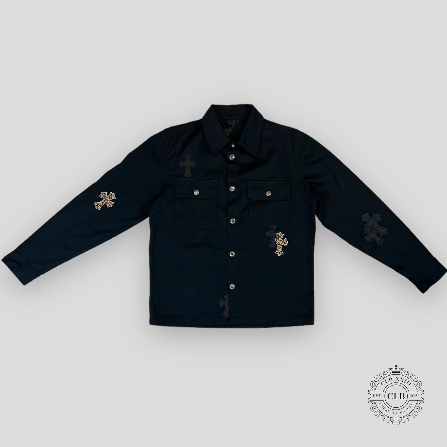 Chrome Hearts Cross Patch Work Dog Shirt in Black
