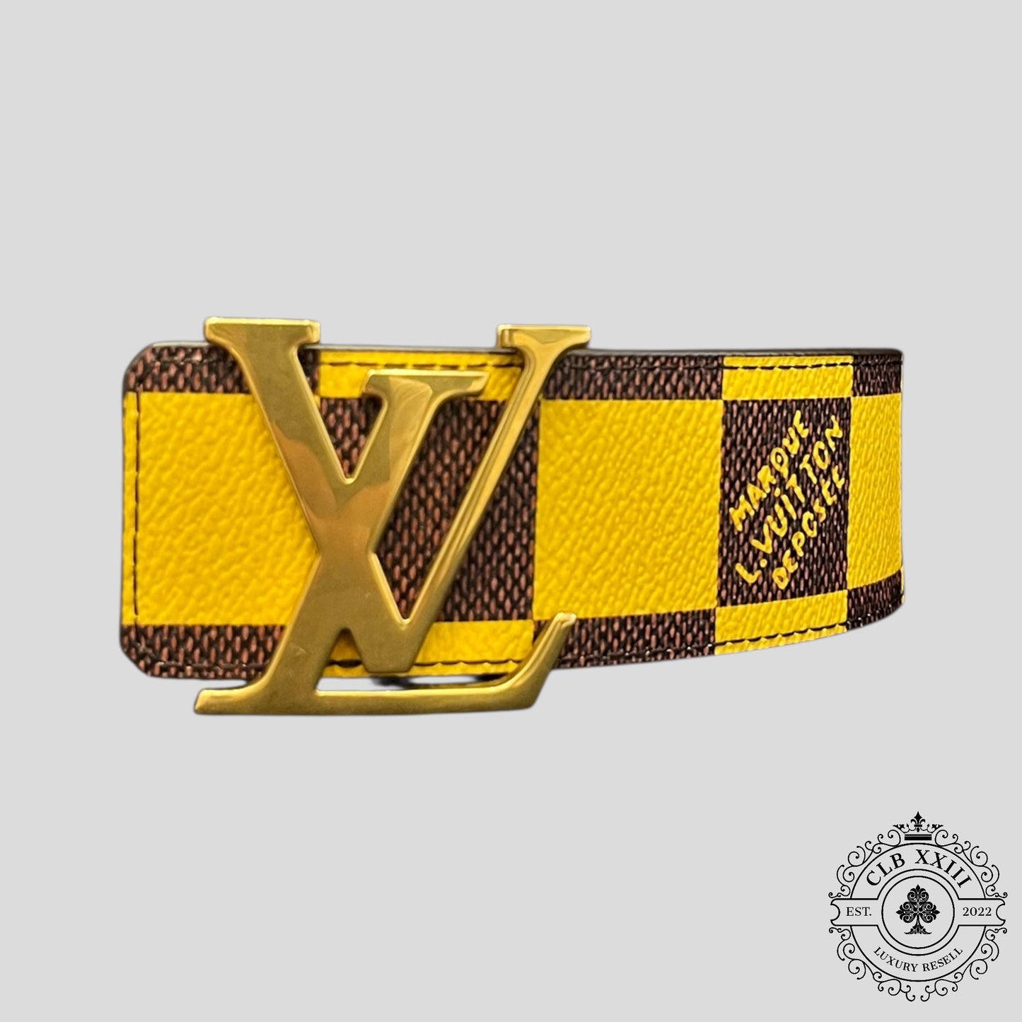 Louis Vuitton LV Initiales Damier 40mm Reversible Belt in Yellow/Brown