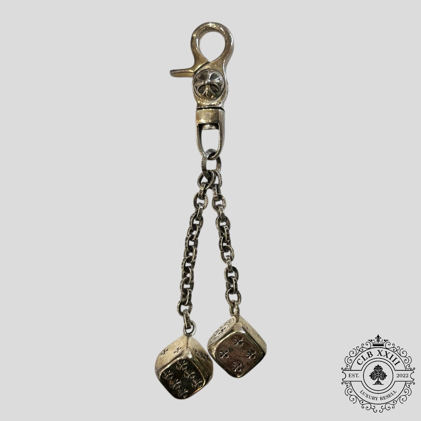 Chrome Hearts Dice Keychain in Silver