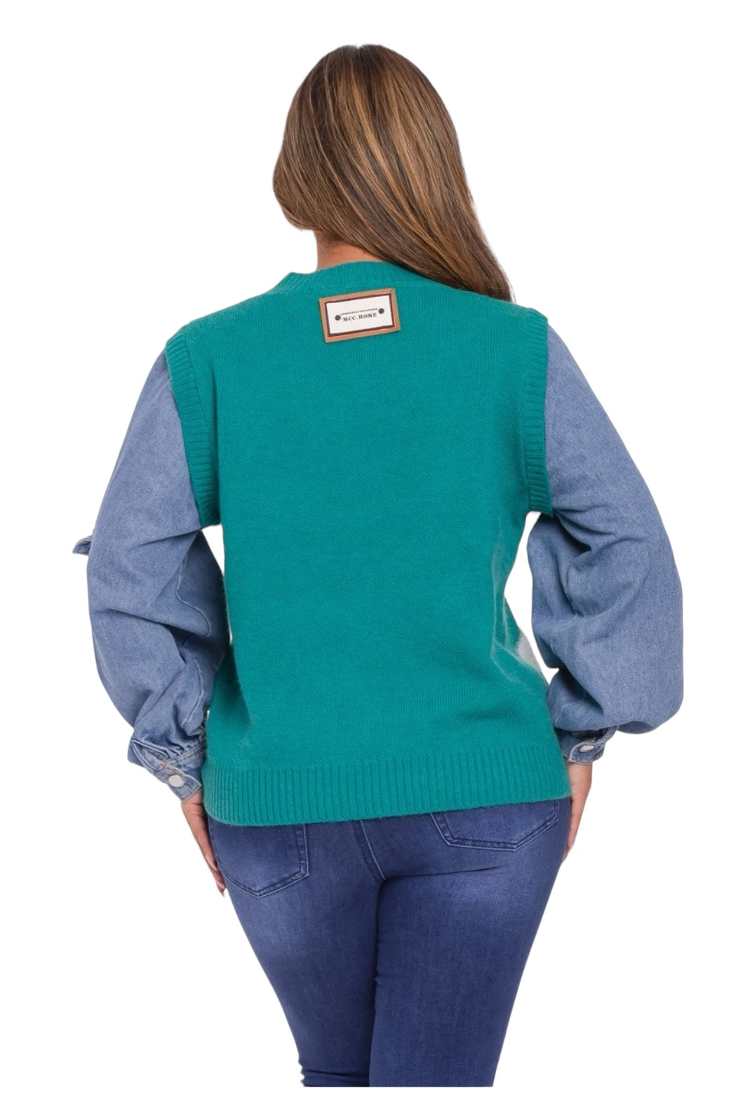 Denim Sweater Top