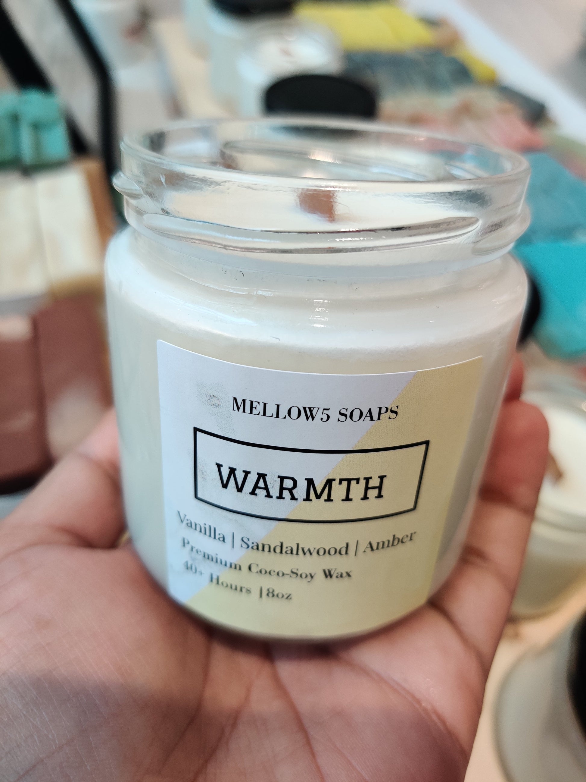 8oz Soy Coconut wax Candles - Wood wick Candles - Vanilla, Sandalwood & Amber-3