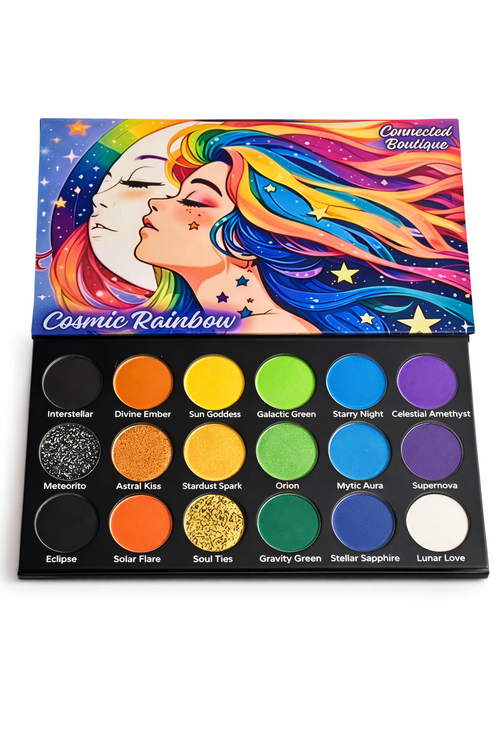 Cosmic Rainbow 18‑Shade Eyeshadow Palette – Celestial Hues & Glitter-0