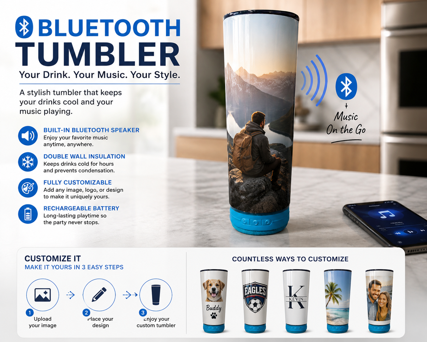 Bluetooth Tumbler | I refuse to argue | 20oz Stainless Steel