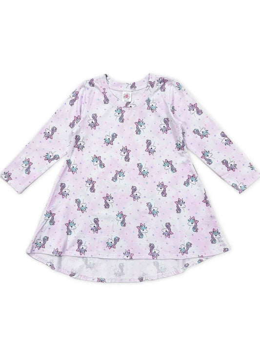 ESME - Long Sleeve Hi-Low Dress, Coquette Unicorn