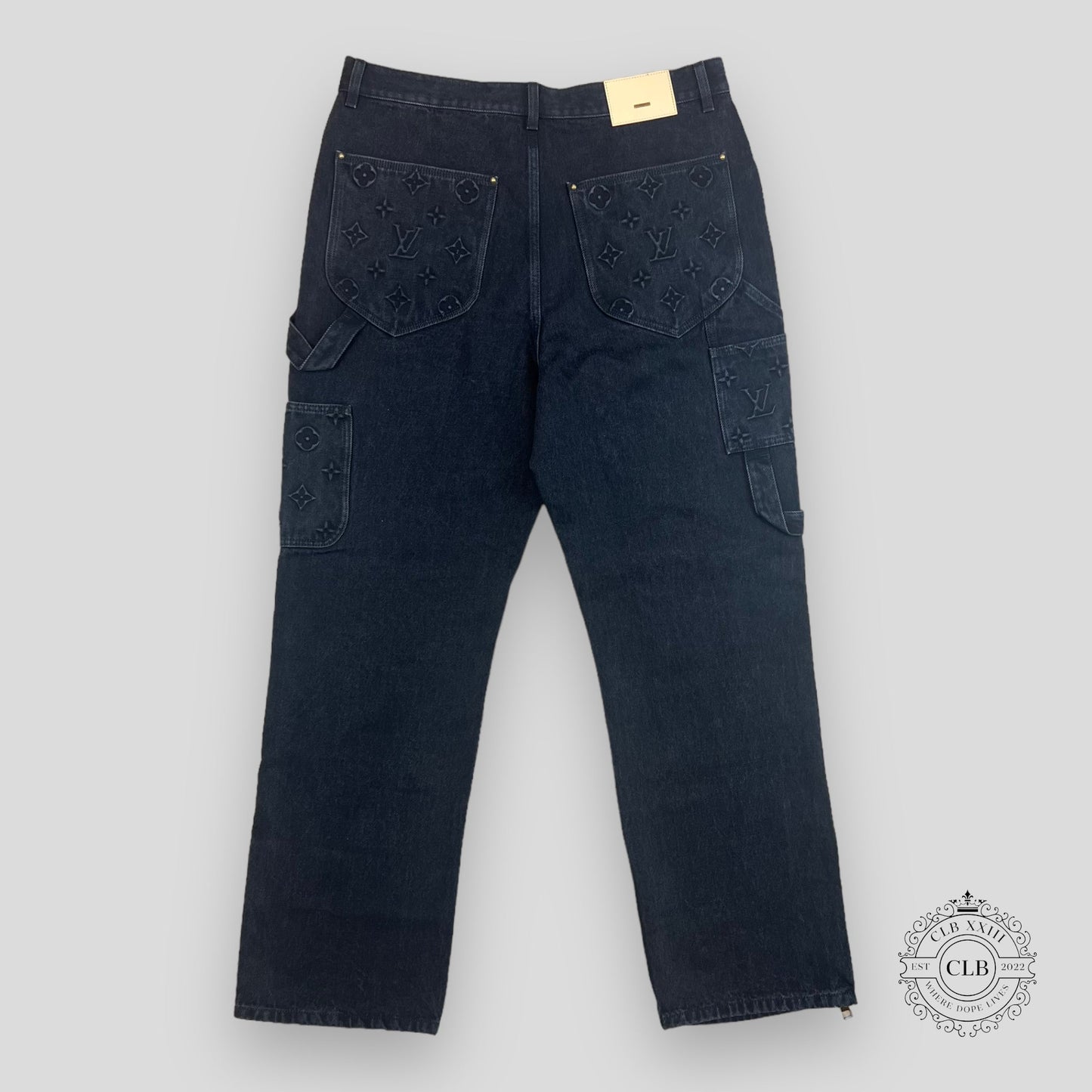 Louis Vuitton Monogram Workwear Denim Carpenter Pants in Black